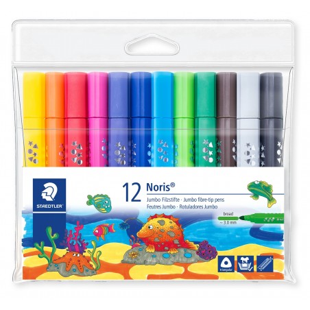 photo-12 feutres de coloriage - Pour enfant - Pointe large - Assortis - Staedtler