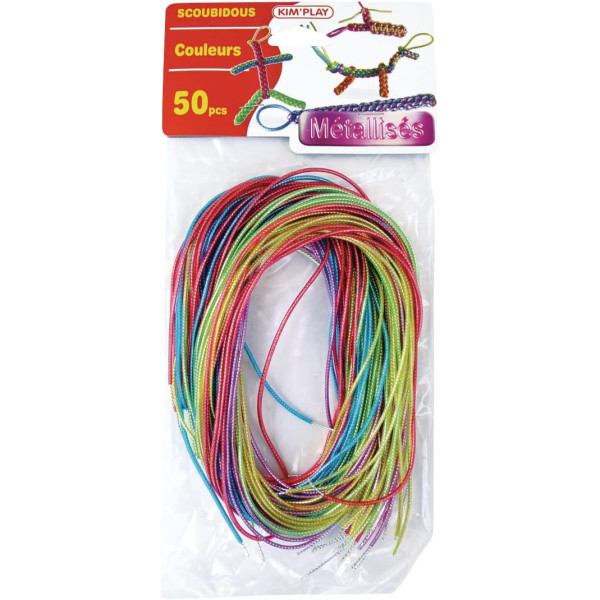 photo-Scoubidous - 50 fils pour faire des scoubidous - Couleurs métallisées