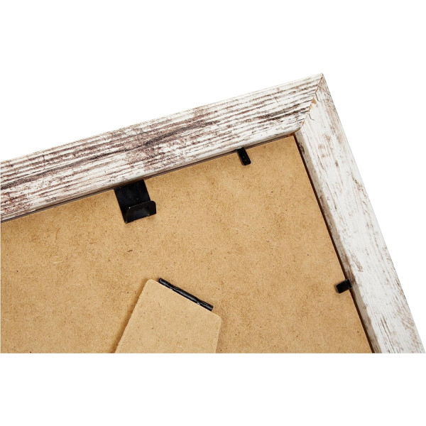 Cadre photo - Format photo 20x20cm - Cadre 25x25cm - Bois - Blanc - Vintage