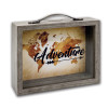 Cadre photo - Tirelire intégrée - Format photo 19,5x15,5cm - Bois - Adventure