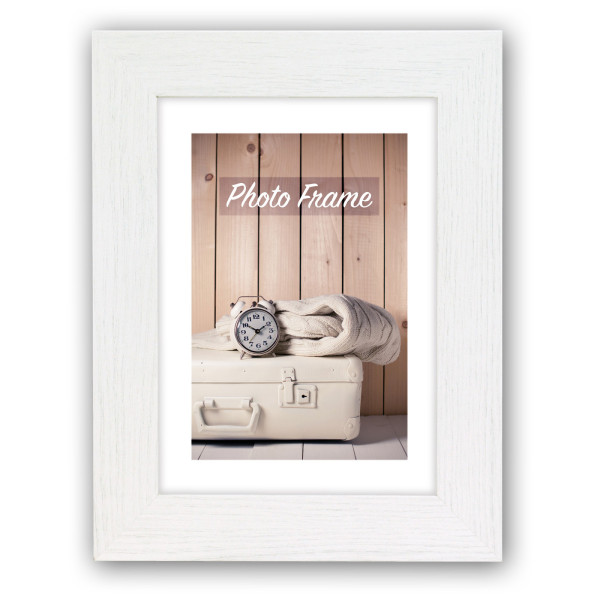 photo-Cadre photo - Format photo 10x15cm - Format cadre 14x19cm - Blanc - A poser