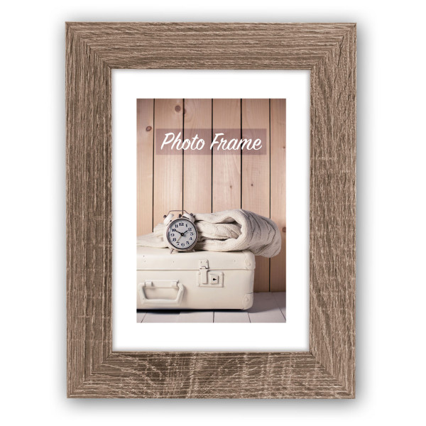 photo-Cadre photo - Format photo 15x20cm - Format cadre 19x24cm - Marron