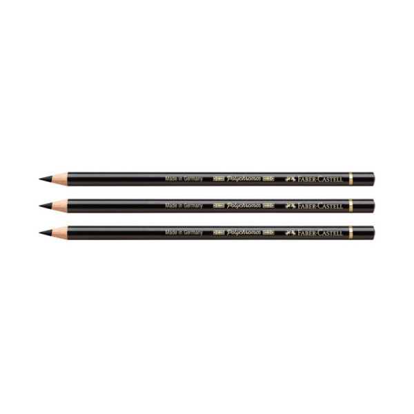 photo-Lot de 3 crayons de couleur - Noir - 199 - Polychromos Faber-Castell