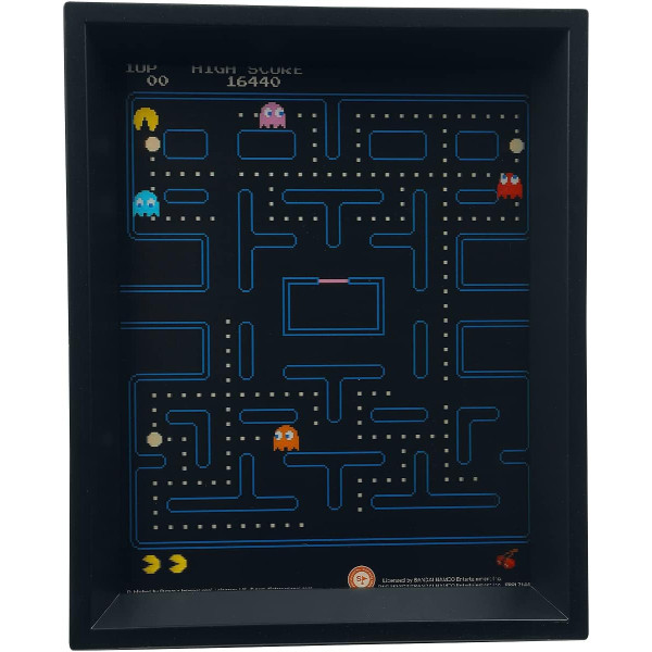 photo-Pac-Man - Cadre 3D - Tableau - A suspendre - 28x23cm