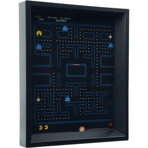 Pac-Man - Cadre 3D - Affiche - A suspendre - 28x23cm