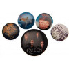 Queen - Badges - A épingler sur veste, sacs, tee-shirt - 5 modèles - 3 à 4 cm diamètre