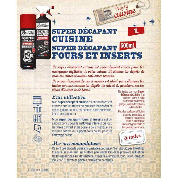 Produit nettoyant - Pour cuisine - Super décapant - Naturel - Briochin