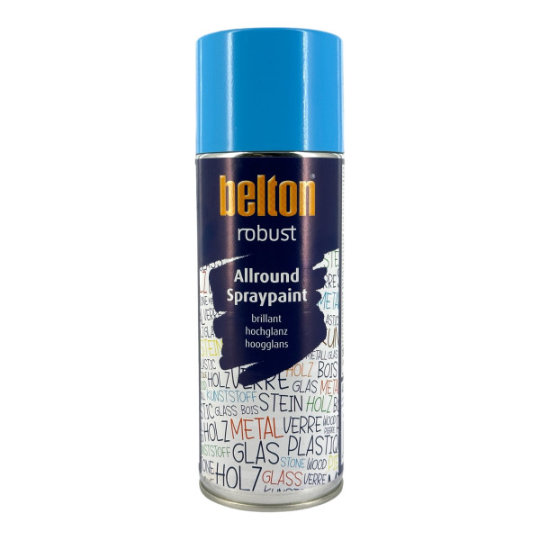 photo-Bombe de peinture - Bleu bermuda - Brillant - Couvrant et résistant - Belton - Robust - 400ml