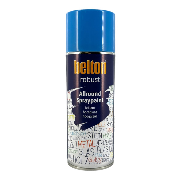 photo-Bombe de peinture - Bleu clair - RAL 5012 - Brillant - Couvrant et résistant - Belton - Robust - 400ml