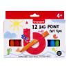photo-Feutres de coloriage - Pour enfant - Grosse pointe - 12 couleurs - Bruynzeel