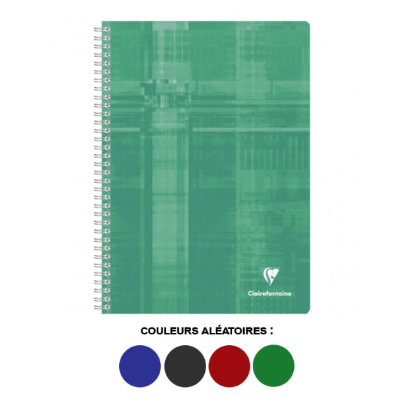 Cahier - 17x22cm - Avec spirales - Grands carreaux - 180 pages - Clairefontaine