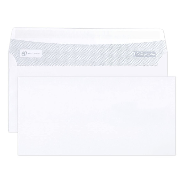 Enveloppes - Blanche - DL - 110x220mm - Auto-adhésives - Paquet de 50 - Clairefontaine