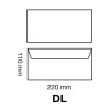 Enveloppes - Blanche - DL - 110x220mm - Auto-adhésives - Paquet de 50 - Clairefontaine