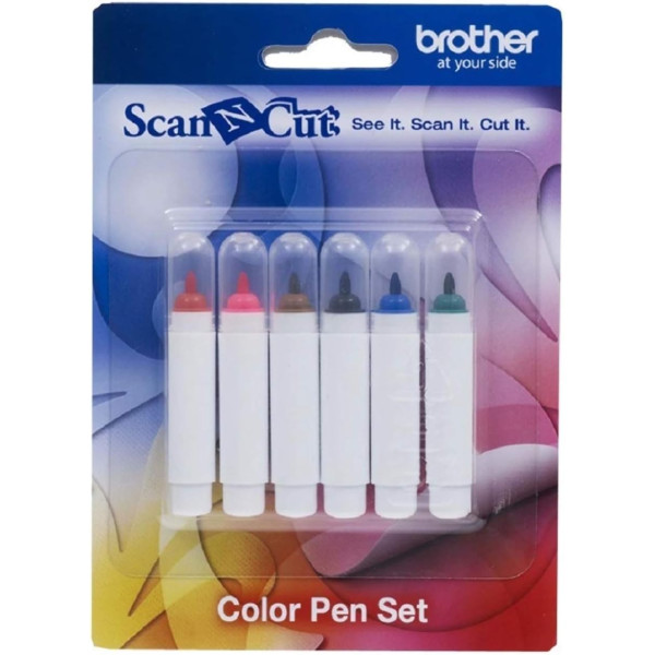 photo-Brother - ScanNCut - 6 stylos de couleur - Encre permanente - Pour machine de découpe