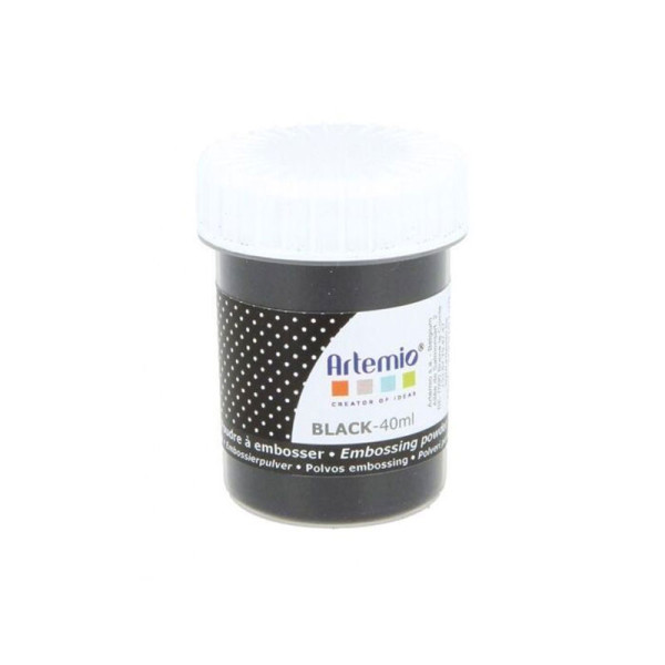 photo-Poudre à embosser - Noir - Opaque - Embossage - Scrapbooking - Pot de 40ml