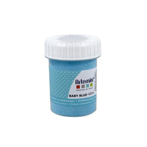 photo-Poudre à embosser - Bleu bébé - Opaque - Embossage - Scrapbooking - Pot de 40ml