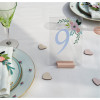 Marque-place - Déco de table - Plexiglas - Transparent - 10x15cm - Socle bois - 5 pièces