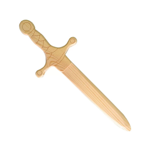 photo-Epée - Dague - Bois - A décorer - Pirate - Chevalier - 25cm longueur