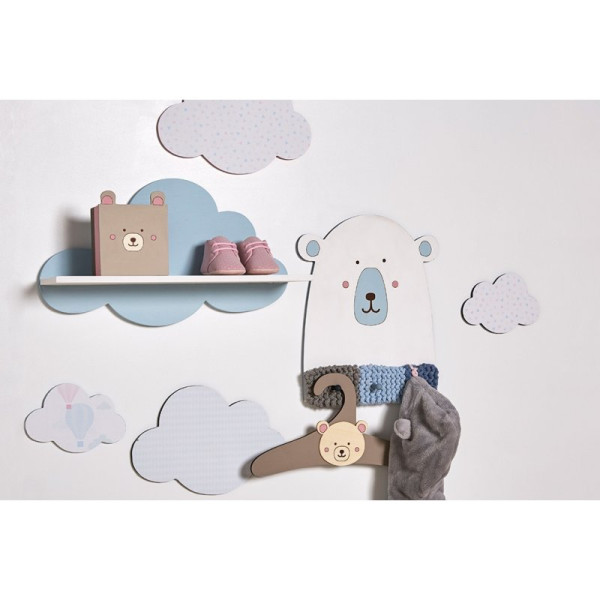 Etagère en bois - Forme nuage - Chambre d'enfant - A personnaliser - 39x22x11cm