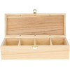 Boîte à thé - Bois - 4 compartiments - A personnaliser - 27x8x10,5cm