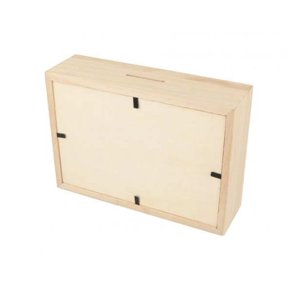 Tirelire - Cadre - Rectangulaire - Bois - 12x17x5cm - A personnaliser - Artemio