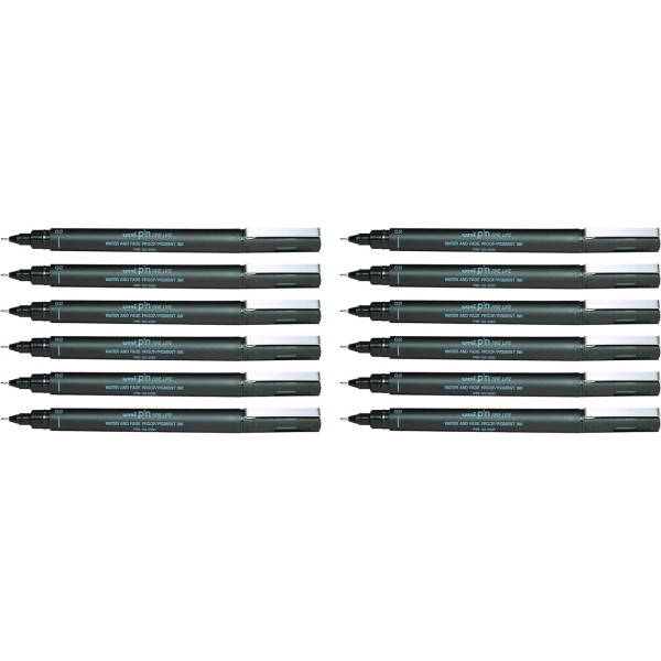 photo-12 feutres de dessin uni pin - 0.2 mm - Noir - Uni-ball