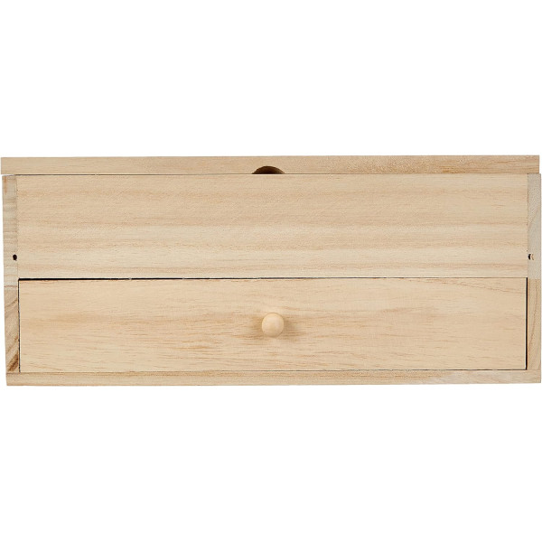 Coiffeuse - Boîte à bijoux - Bois - A personnaliser - Avec miroir - 26x17,5x11,5cm