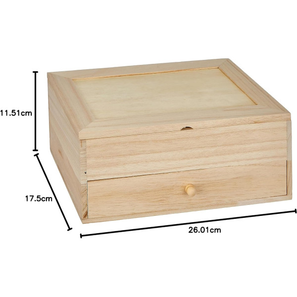 Coiffeuse - Boîte à bijoux - Bois - A personnaliser - Avec miroir - 26x17,5x11,5cm