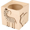 photo-Pot à crayons - Animaux de la jungle - Bois - 10x10cm - A personnaliser