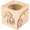 Pot à crayons - Animaux de la jungle - Bois - 10x10cm - A personnaliser