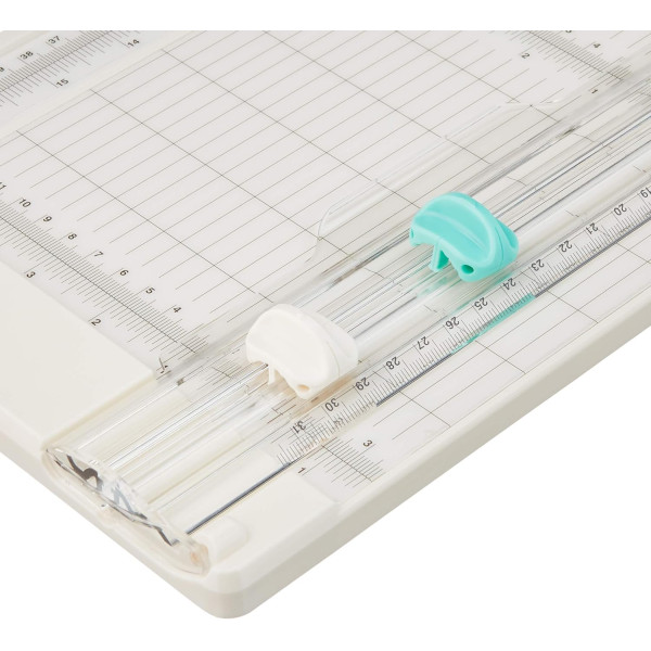 Massicot A4 PORTENTUM Avec Fonction Rainurage - Coupe Jusqu'à 12 Feuilles, Règle Extensible, Coupes Diagonales, Butée Réglable