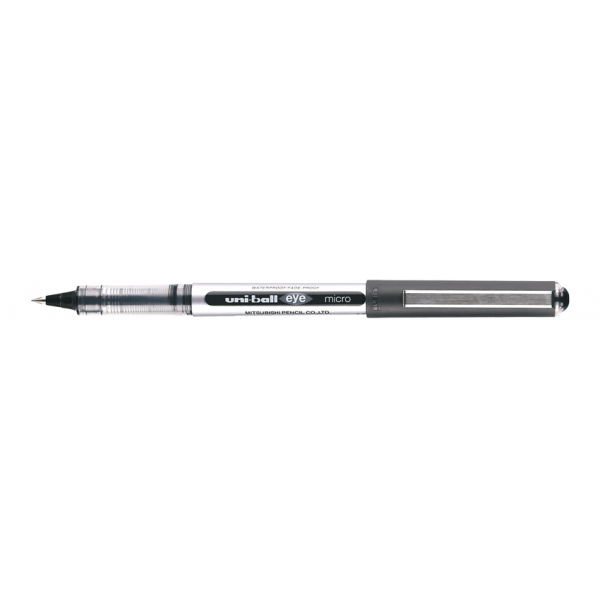 12 stylos roller noir Uni Ball EYE pointe fine 0,5mm