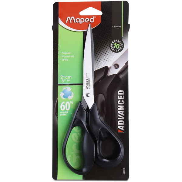 photo-Ciseaux - Pour droitier - Lame 21 cm - Acier - Plastique recyclé - Maped - Advanced
