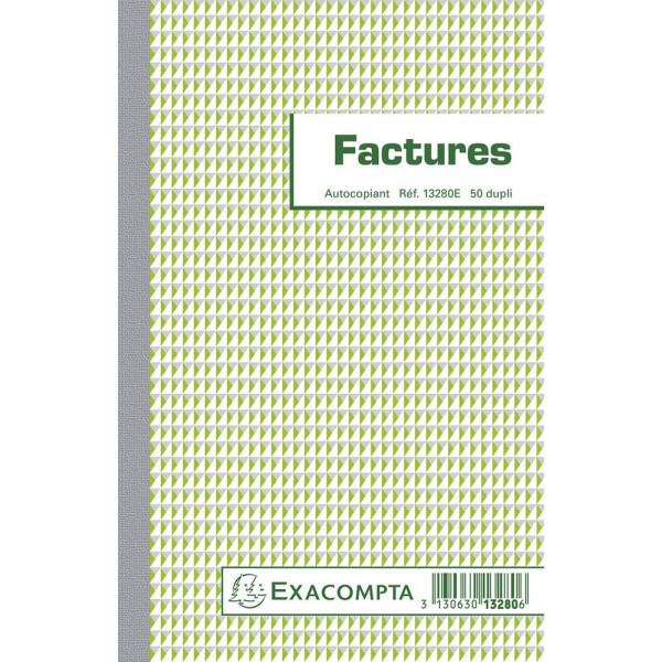 photo-Facturier - 21x13,5cm - Autocopiant - 50 feuilles - Sans TVA - Exacompta