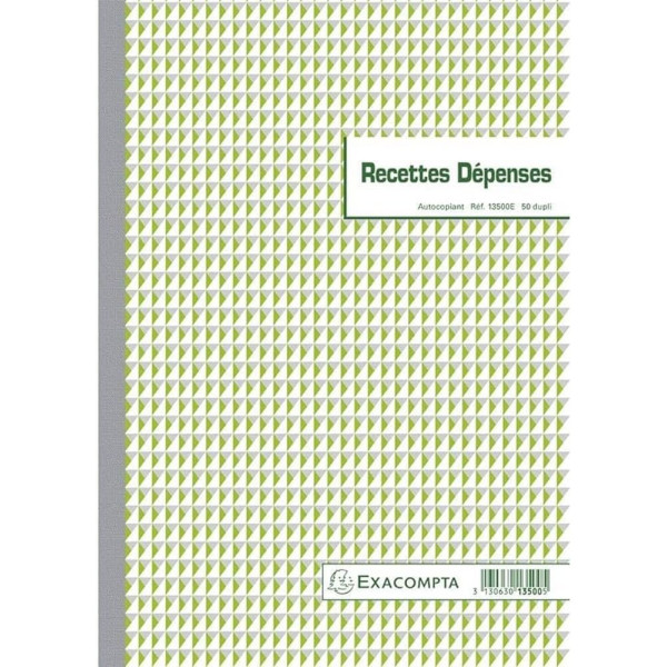 photo-Registre recettes et dépenses - A4 - 50 feuilles - Autocopiant - Commerçant - Artisan - Exacompta