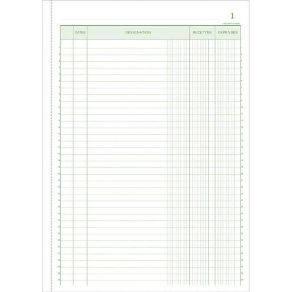 Registre de recettes et dépenses - A4 - 50 feuilles - Autocopiant - Commerçant - Artisan - Exacompta