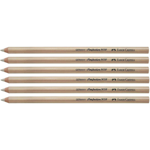 photo-Lot de 6 crayons-gomme Perfection 7058 Faber-Castell