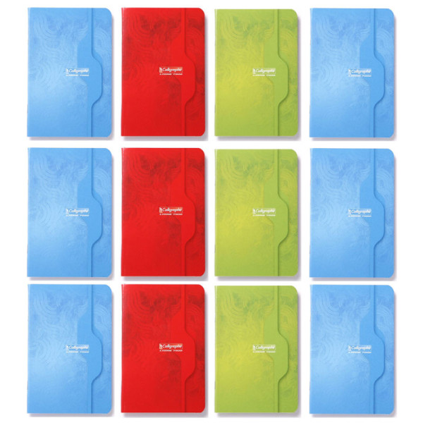 photo-Lot de 12 carnets - 11x17cm - Petits Carreaux - 96 pages - Calligraphe