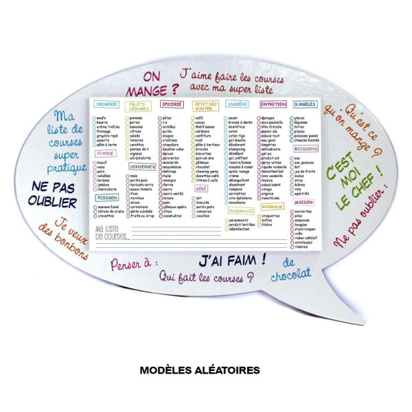 photo-Tableau - Mémo - Liste de courses - Aimanté - A fixer sur le frigo - Feuilles détachables