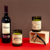 Bougie parfumée - Bouteille de vin - Coffret bois - Parfum bois de santal - 13cm