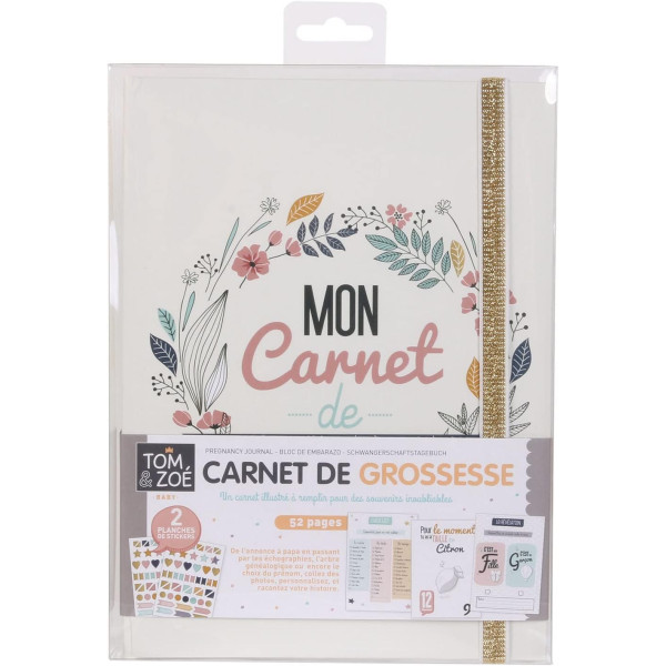 photo-Carnet de grossesse - Future maman - 22x16 cm - Stickers inclus - Idées cadeaux