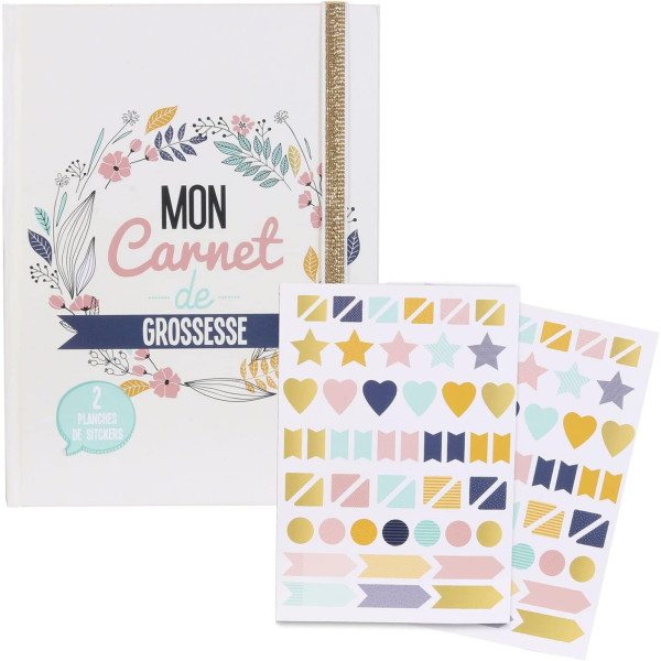 Carnet de grossesse - Future maman - 22x16 cm - Stickers inclus - Idées cadeaux