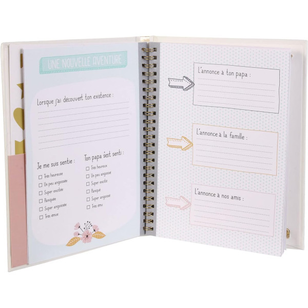 Carnet de grossesse - Future maman - 22x16 cm - Stickers inclus - Idées cadeaux