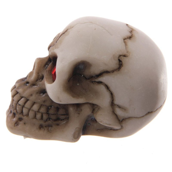 Figurine - Tête de mort - Crâne - Yeux rouges - Décoration - Halloween - 5x4cm