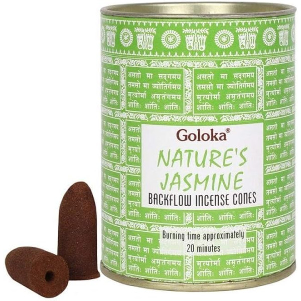 photo-Encens - Cônes - Parfum jasmin naturel - Naturel - Boîte de 24 cônes