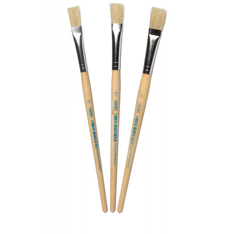 Lot De 3 Pinceaux Brosses - N°8 - N°10 - N°12 - Ulmann pas cher