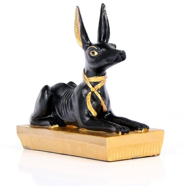 Figurine - Anubis - Allongé - Noir et Or - Egypte - Décoration - 10cm longueur