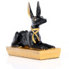 Figurine - Anubis - Allongé - Noir et Or - Egypte - Décoration - 10cm longueur