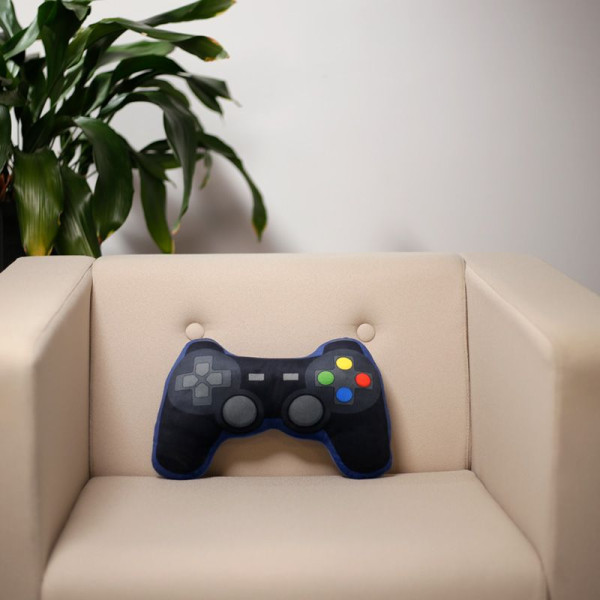 Coussin - Manette de jeu vidéo - Doux - Décoration originale - 35x11,5x8cm