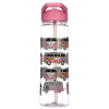 Gourde - Plastique - Avec paille - Sans BPA - 550ml - Rose - Combi VW - Hippie